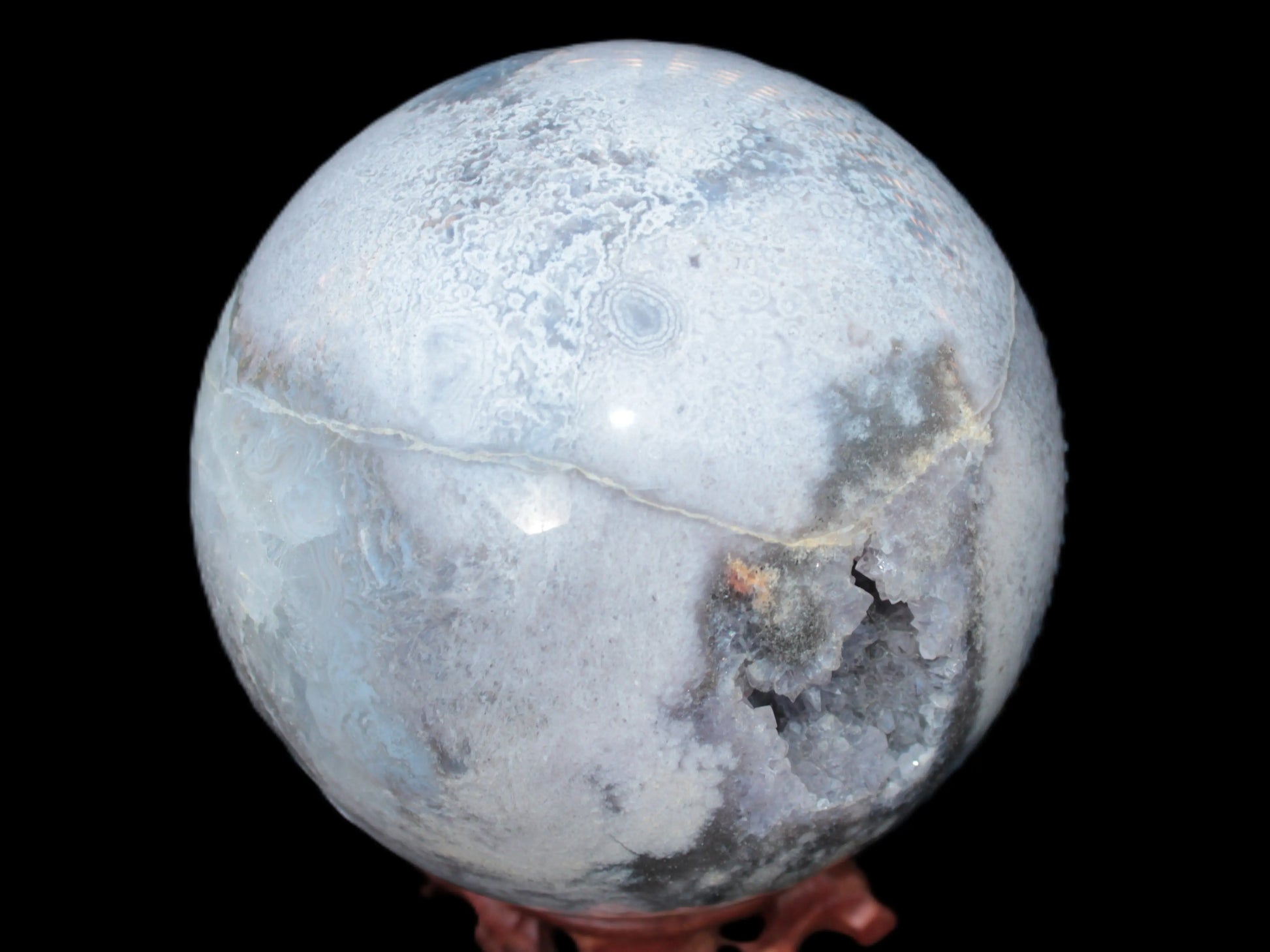 Ocean Moss Agate sphere 126mm 2783g Rocks and Things