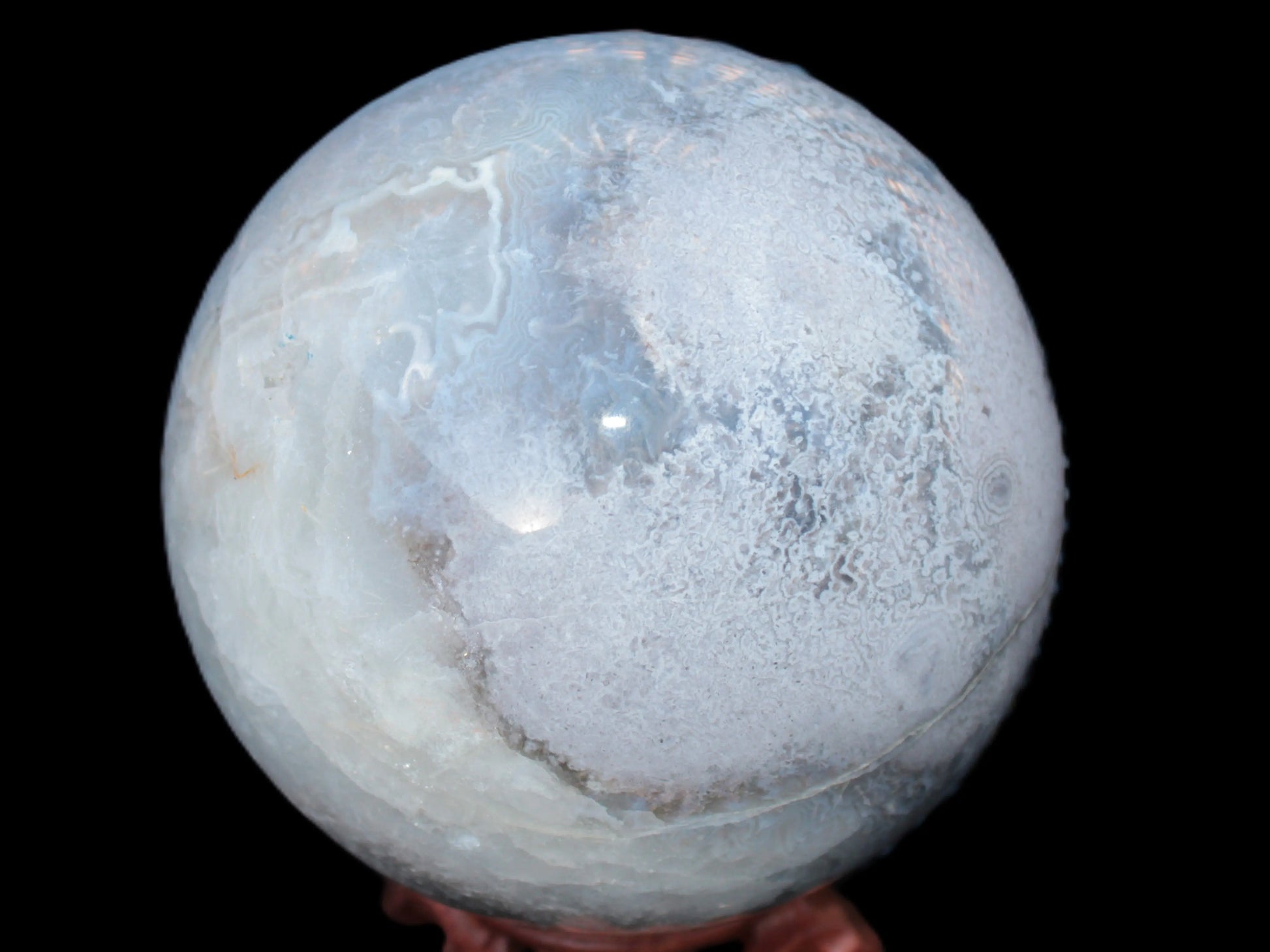 Ocean Moss Agate sphere 126mm 2783g Rocks and Things