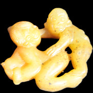 Old chinese hand-carved orange Jade erotic statue 41g Rocks and Things