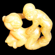 Old chinese hand-carved orange Jade erotic statue 41g Rocks and Things