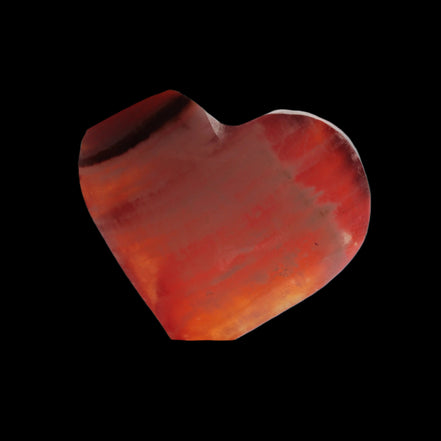 Orange Calcite hand-carved heart 57g Rocks and Things Store