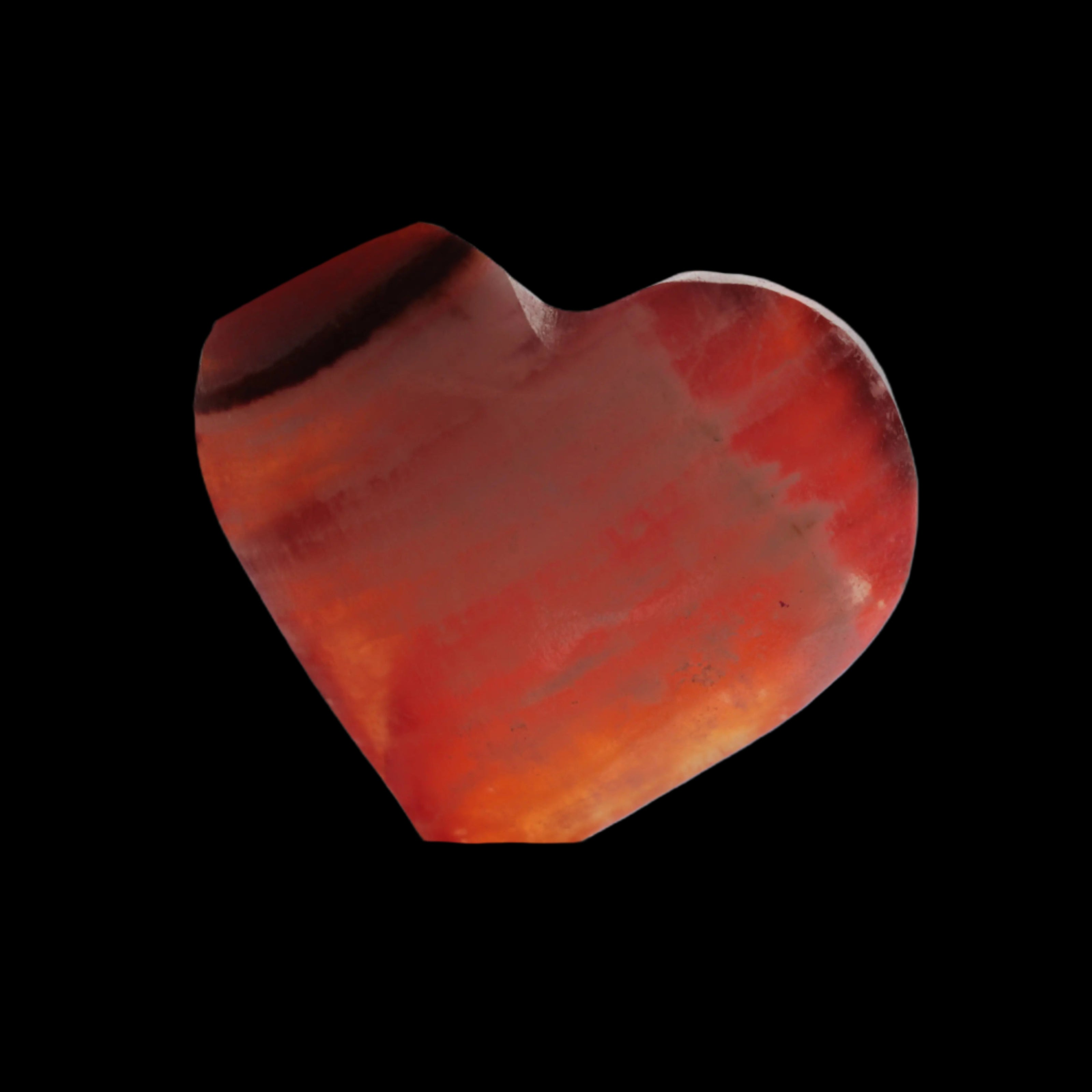 Orange Calcite hand-carved heart 57g Rocks and Things Store