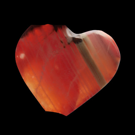 Orange Calcite hand-carved heart 57g Rocks and Things Store