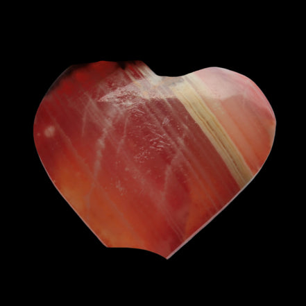 Orange Calcite hand-carved heart 57g Rocks and Things Store