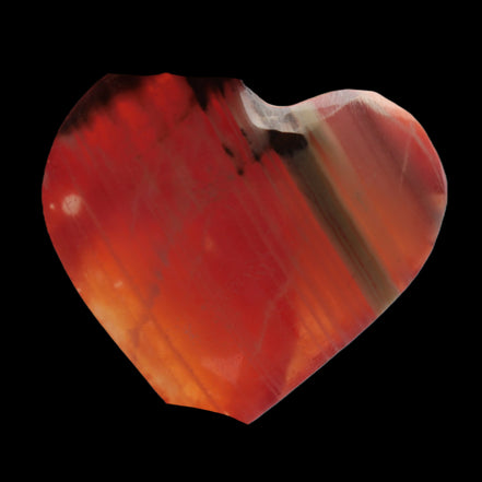 Orange Calcite hand-carved heart 57g Rocks and Things Store