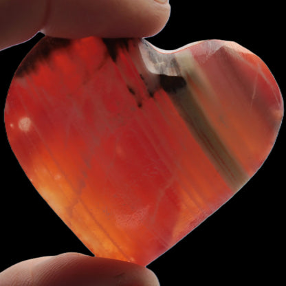 Orange Calcite hand-carved heart 57g Rocks and Things Store