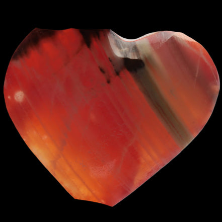Orange Calcite hand-carved heart 57g Rocks and Things Store