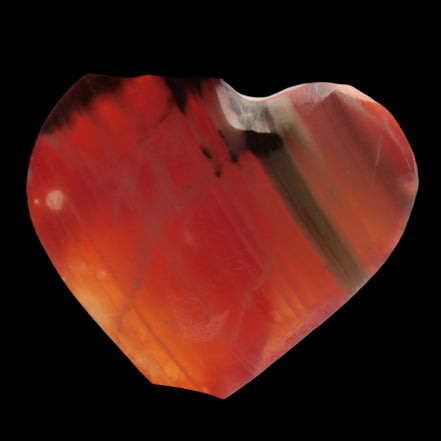 Orange Calcite hand-carved heart 57g Rocks and Things Store