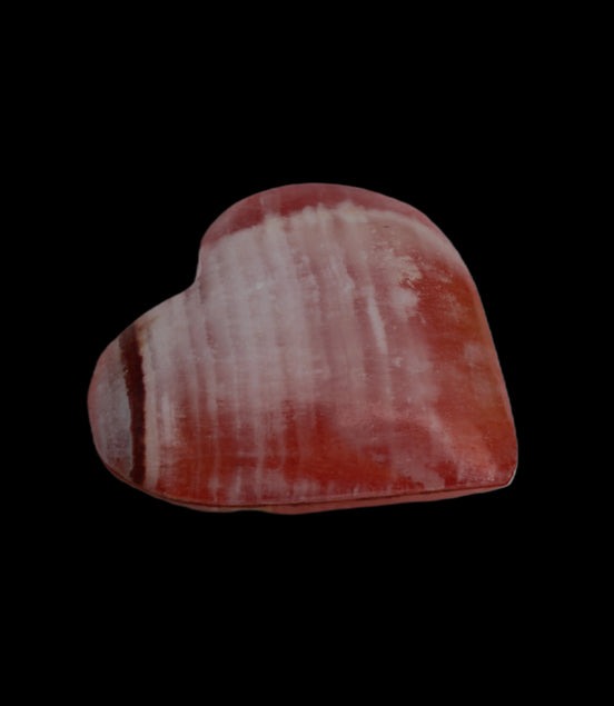 Orange Calcite hand-carved heart 57g Rocks and Things Store