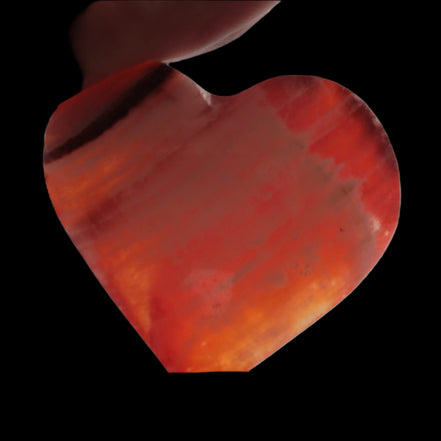 Orange Calcite hand-carved heart 57g Rocks and Things Store