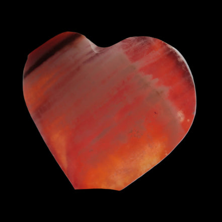 Orange Calcite hand-carved heart 57g Rocks and Things Store