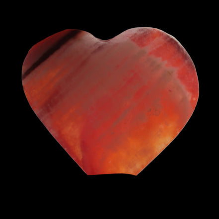 Orange Calcite hand-carved heart 57g Rocks and Things Store