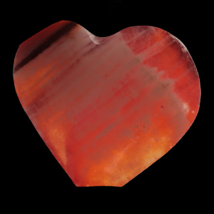 Orange Calcite hand-carved heart 57g Rocks and Things Store