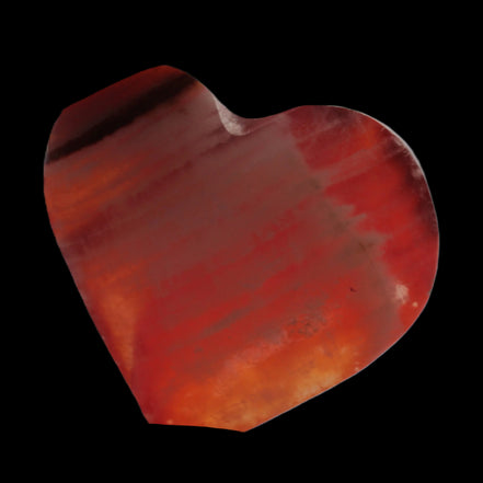 Orange Calcite hand-carved heart 57g Rocks and Things Store