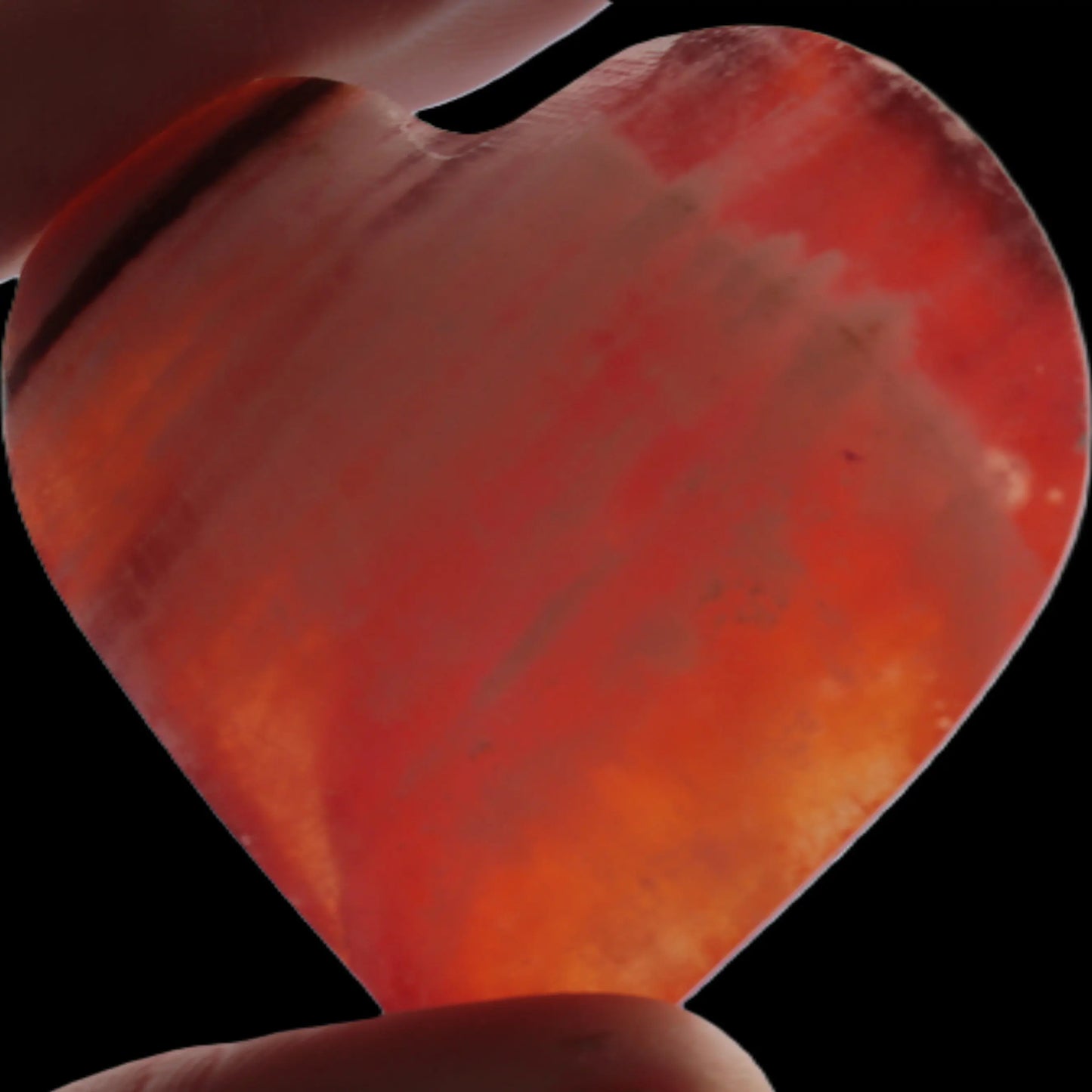 Orange Calcite hand-carved heart 57g Rocks and Things Store