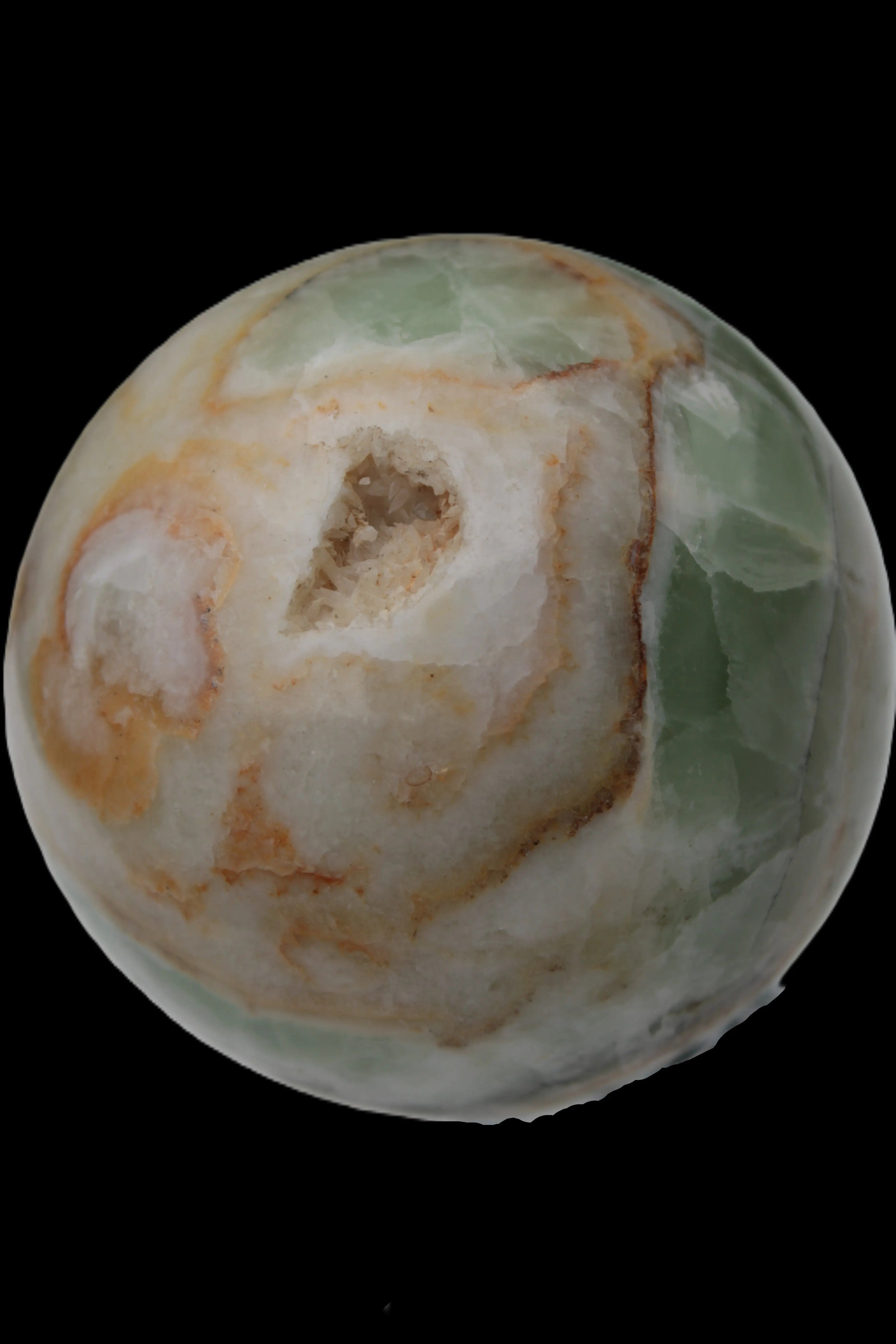 Orange, Lime & Lemon Fluorite sphere 648g Rocks and Things