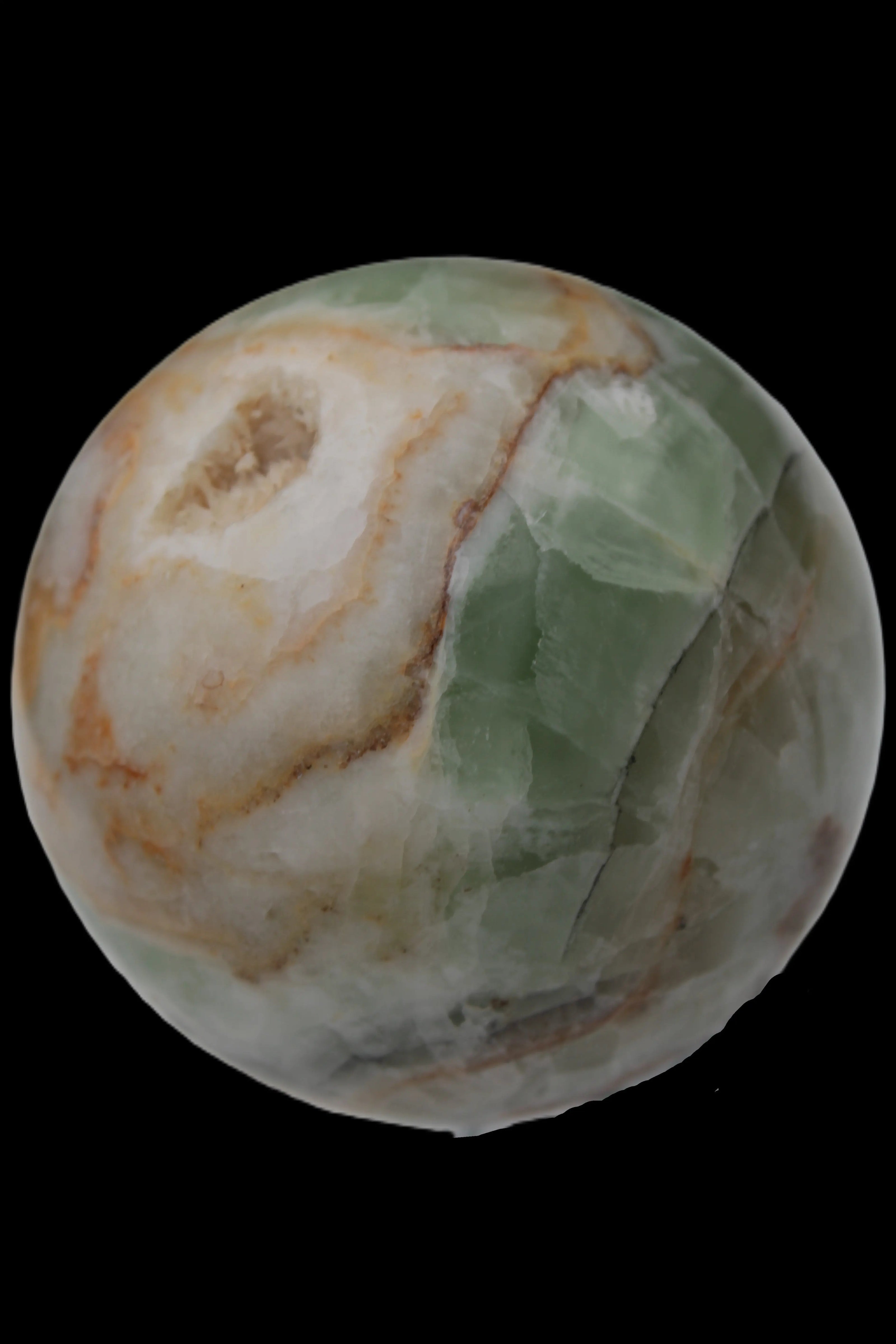 Orange, Lime & Lemon Fluorite sphere 648g Rocks and Things