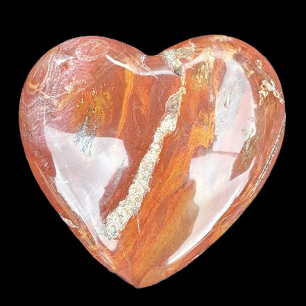Petrified Wood heart 315g in sunlight - Rocks and Things Store