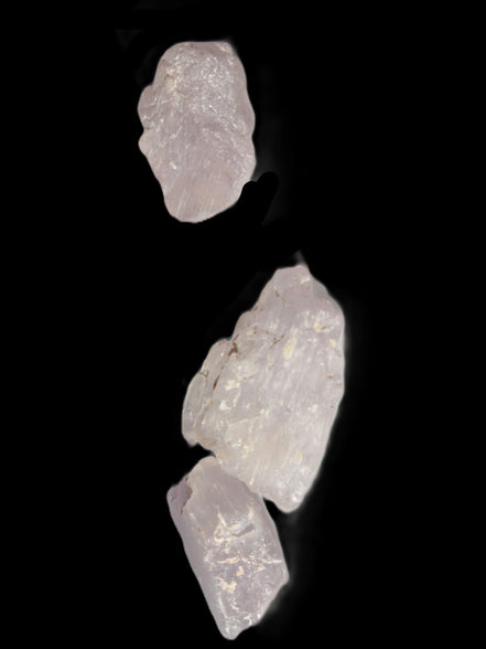 Pink/Lilac Kunzite 3 crystals from Afghanistan 4.0/4.3g Rocks and Things