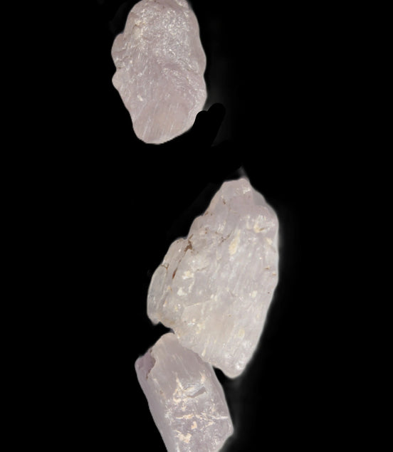 Pink/Lilac Kunzite 3 crystals from Afghanistan 4.0/4.3g Rocks and Things