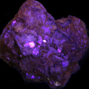 Pink Morganite crystals in Mica matrix from Afghanistan 300.5ct 60.1g in UV light - Rocks and Things Store