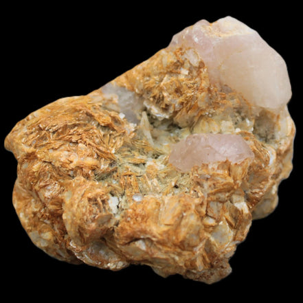 Pink Morganite crystals in Mica matrix from Afghanistan 300.5ct 60.1g in sunlight - Rocks and Things Store