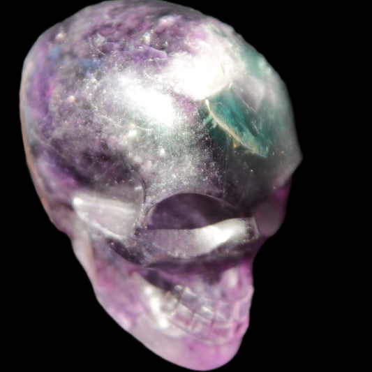 Purple with Green Fluorite skull 48*32*36mm 108g Rocks and Things Store