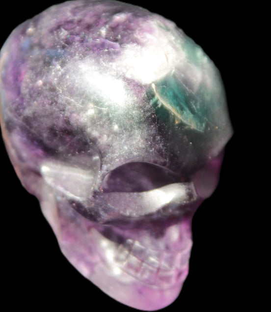 Purple with Green Fluorite skull 48*32*36mm 108g Rocks and Things Store