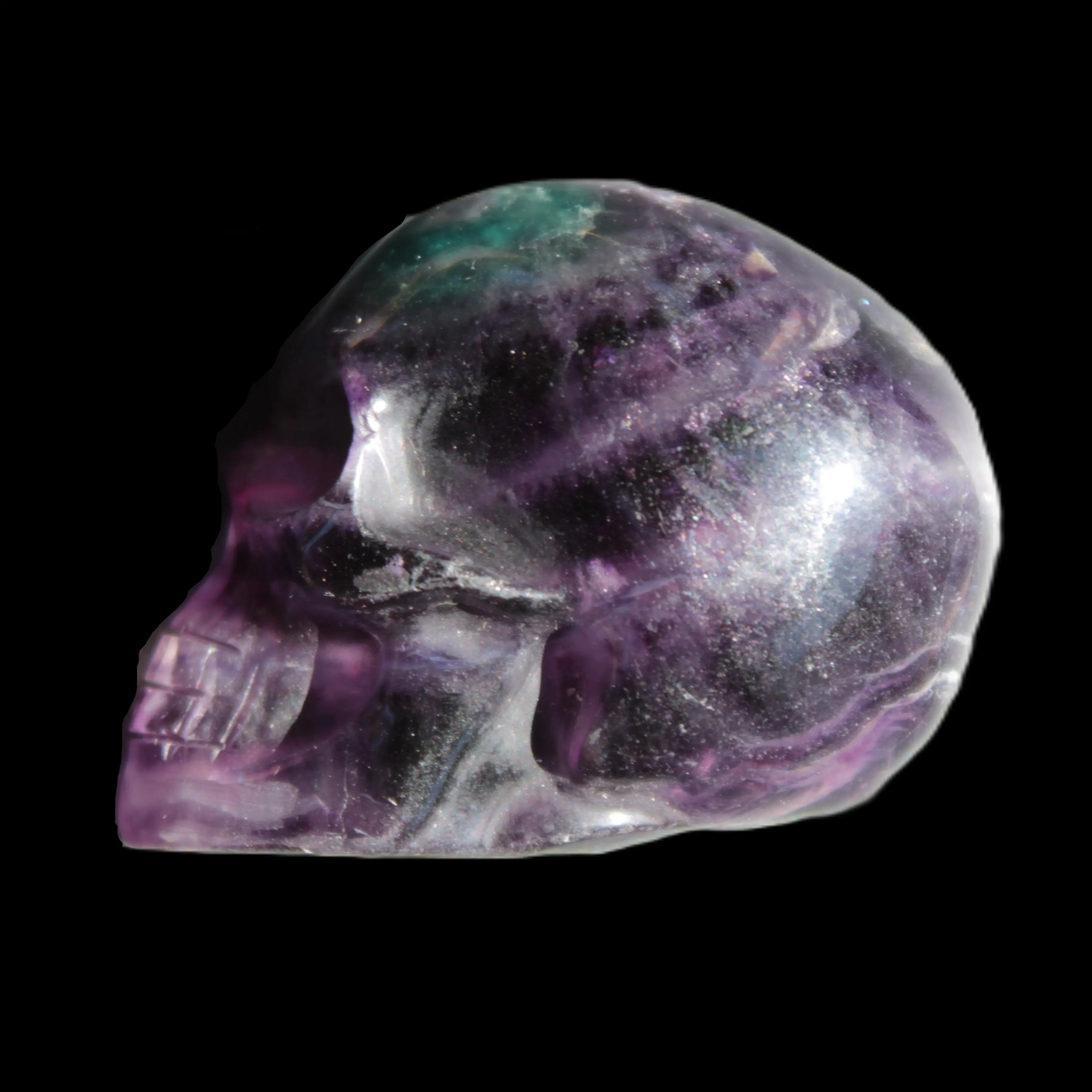 Purple with Green Fluorite skull 48*32*36mm 108g Rocks and Things Store