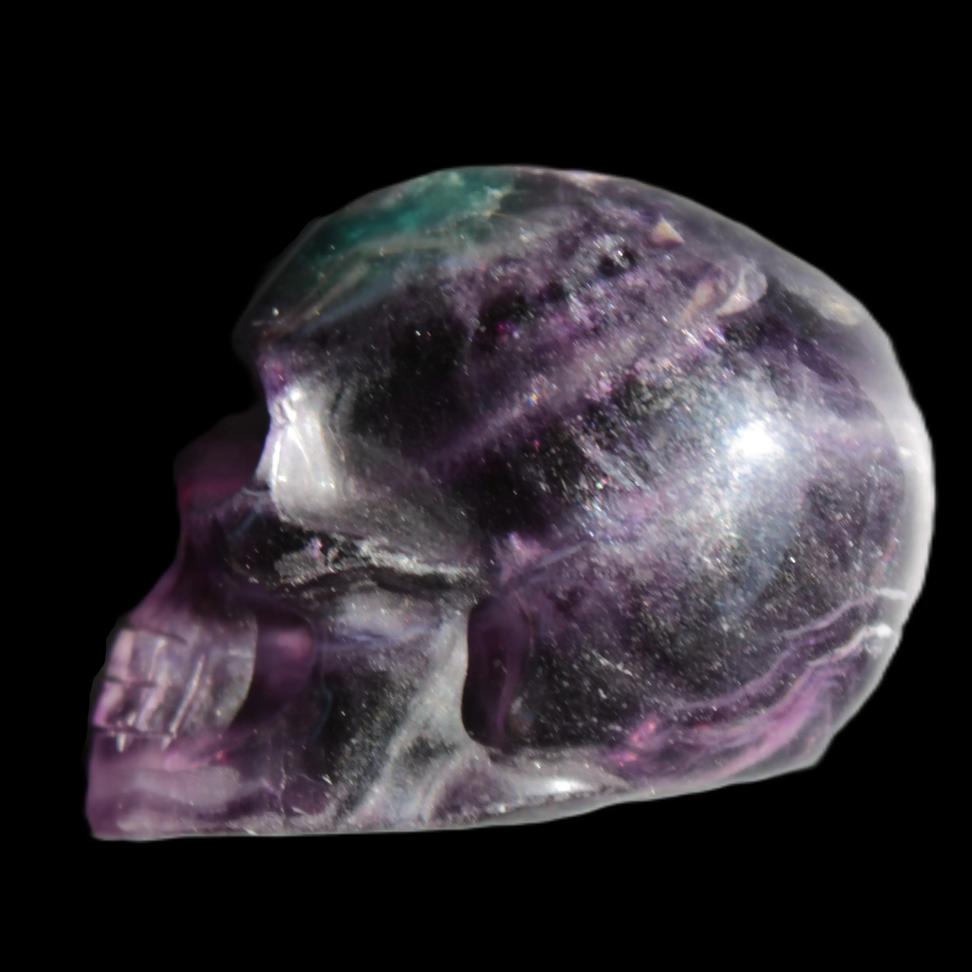 Purple with Green Fluorite skull 48*32*36mm 108g Rocks and Things Store