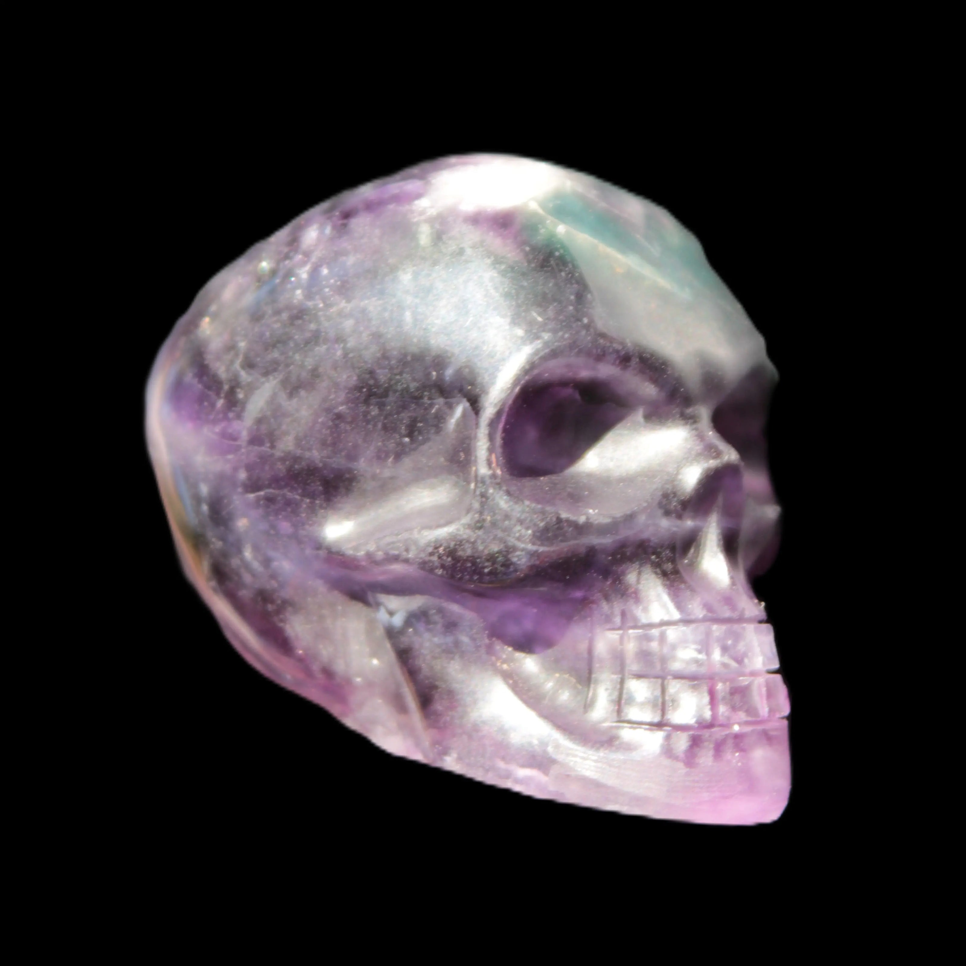 Purple with Green Fluorite skull 48*32*36mm 108g Rocks and Things Store