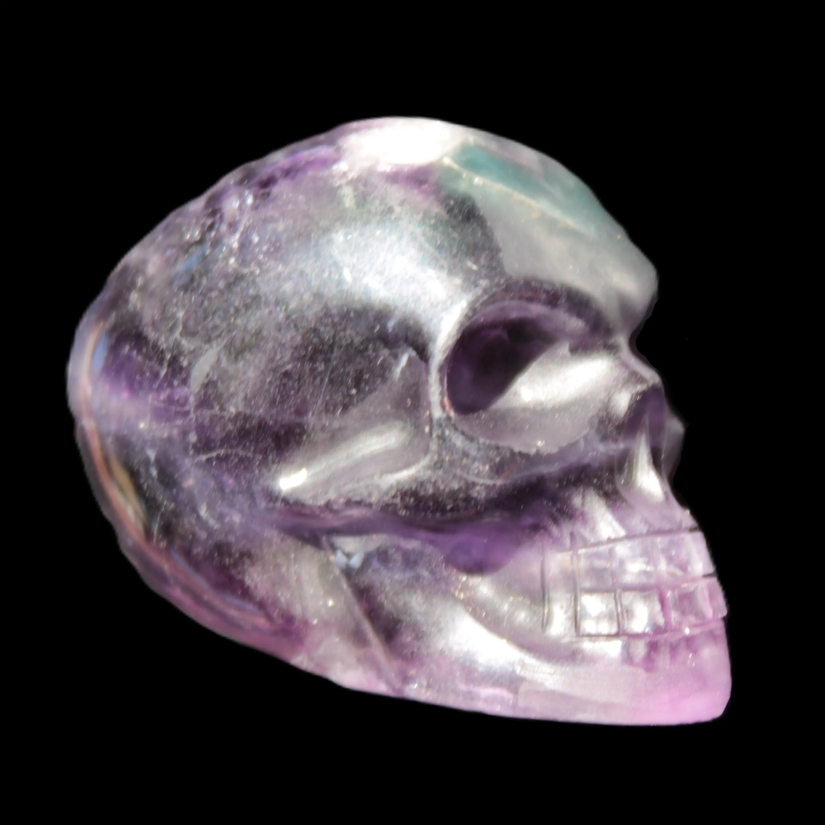 Purple with Green Fluorite skull 48*32*36mm 108g Rocks and Things Store