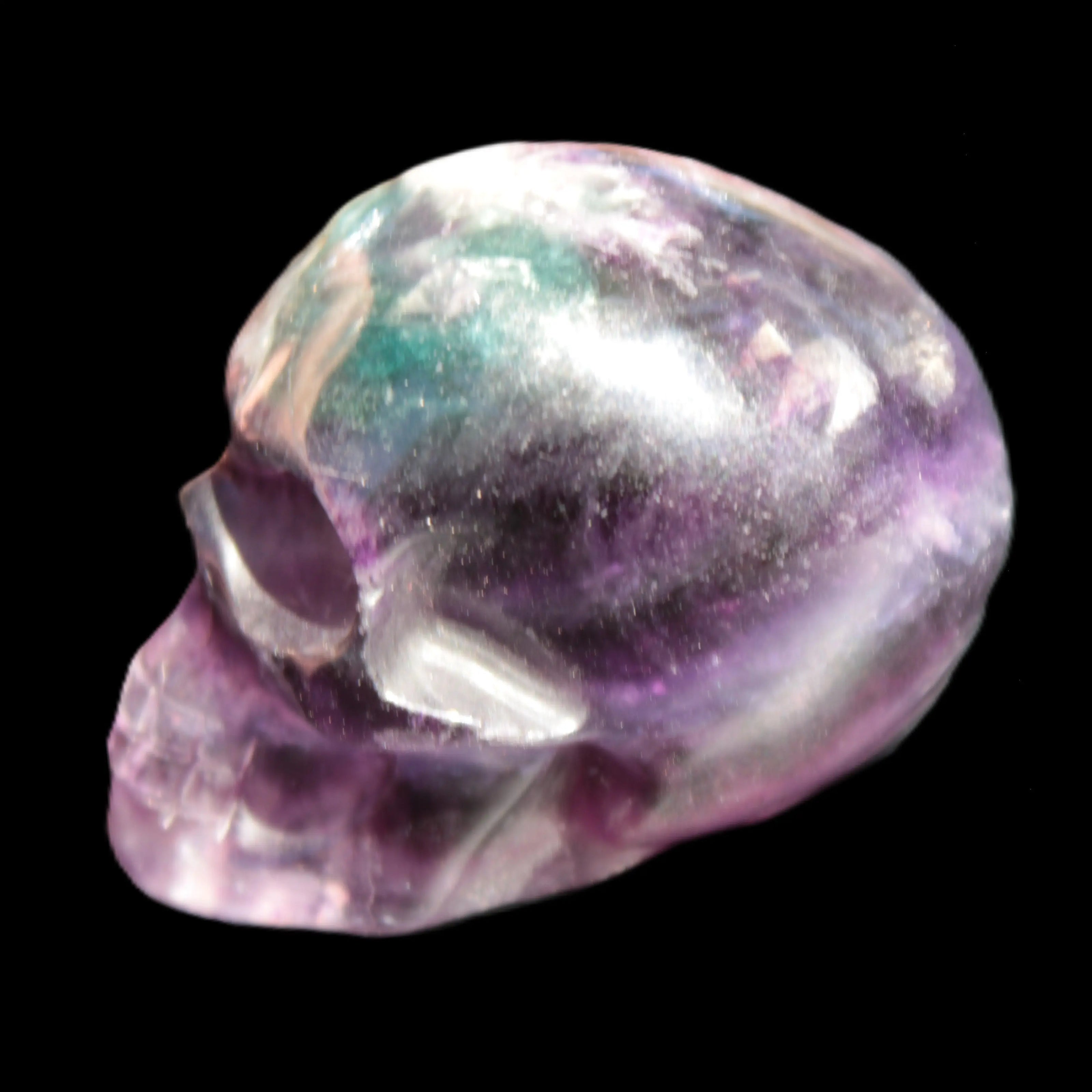 Purple with Green Fluorite skull 48*32*36mm 108g Rocks and Things Store