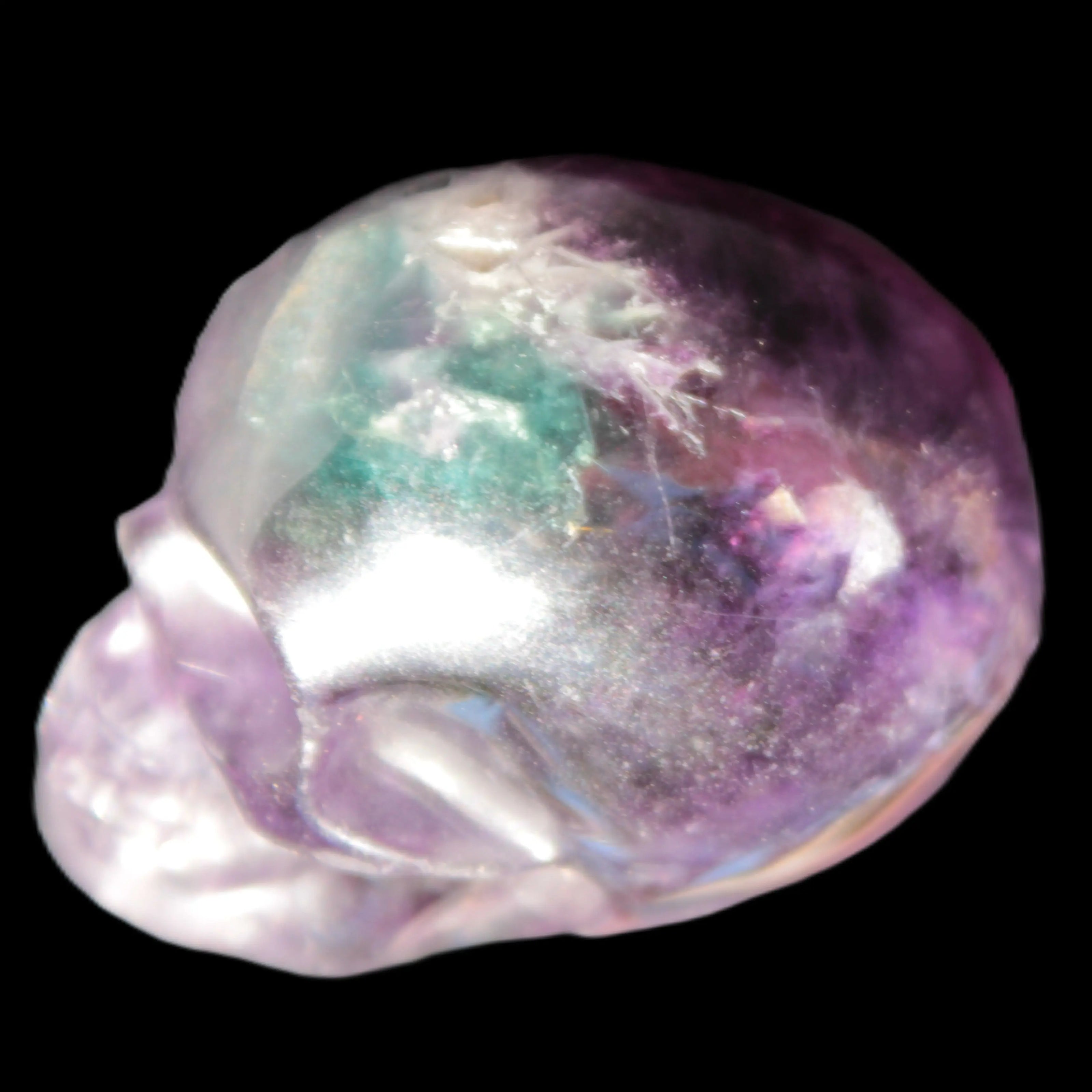 Purple with Green Fluorite skull 48*32*36mm 108g Rocks and Things Store