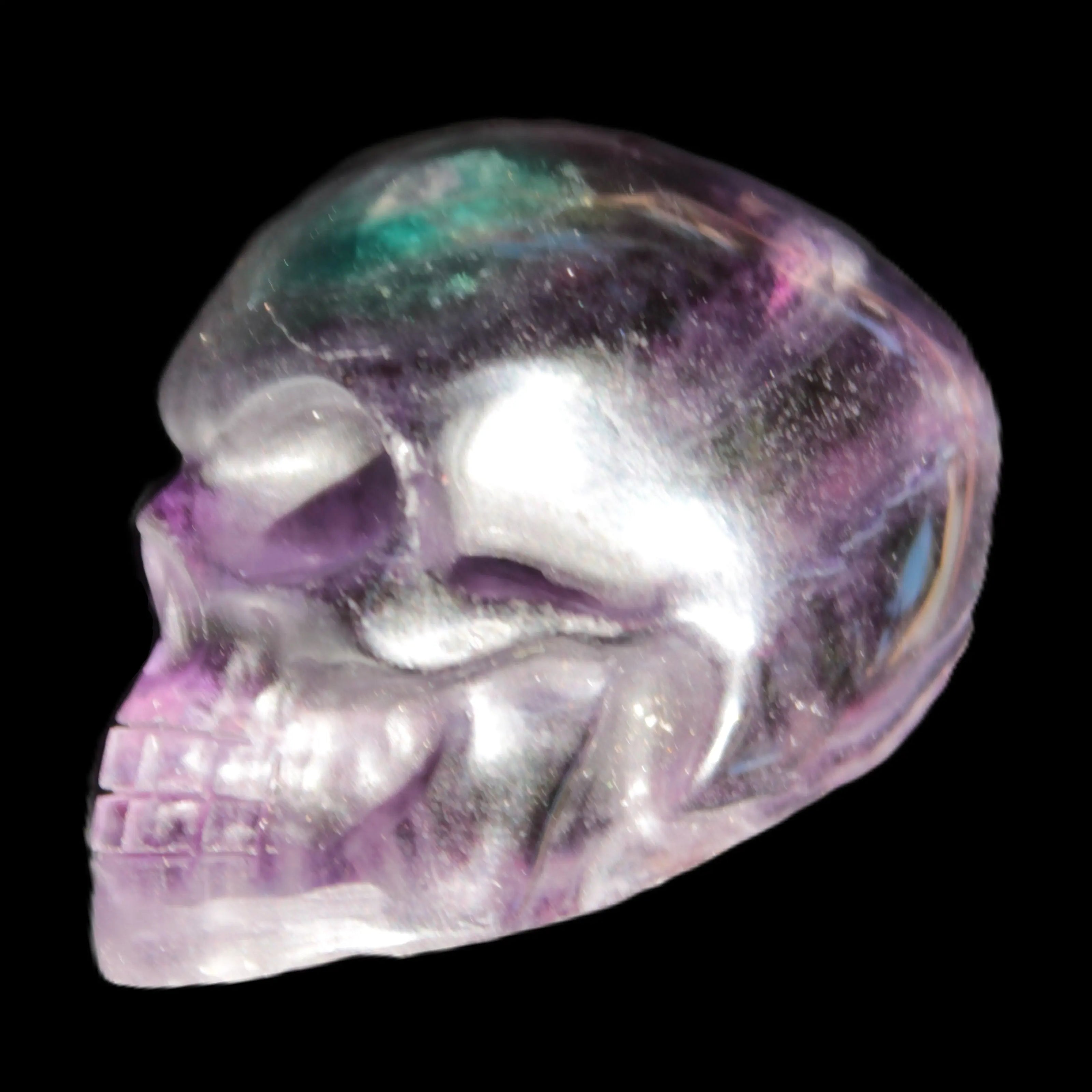 Purple with Green Fluorite skull 48*32*36mm 108g Rocks and Things Store