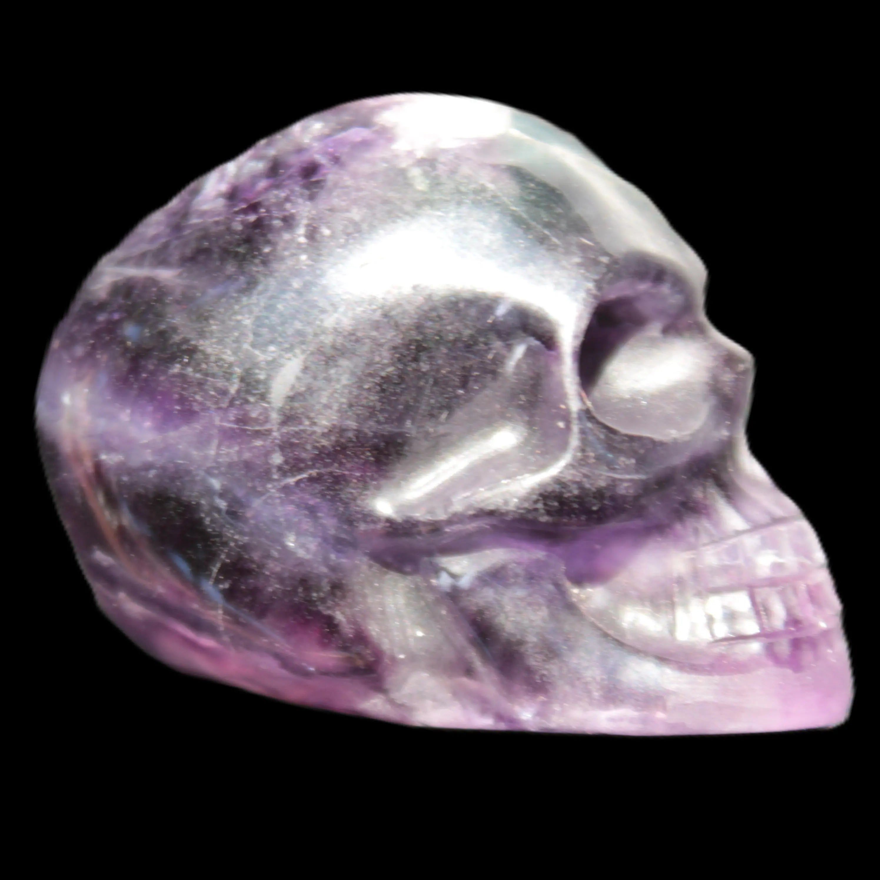 Purple with Green Fluorite skull 48*32*36mm 108g Rocks and Things Store