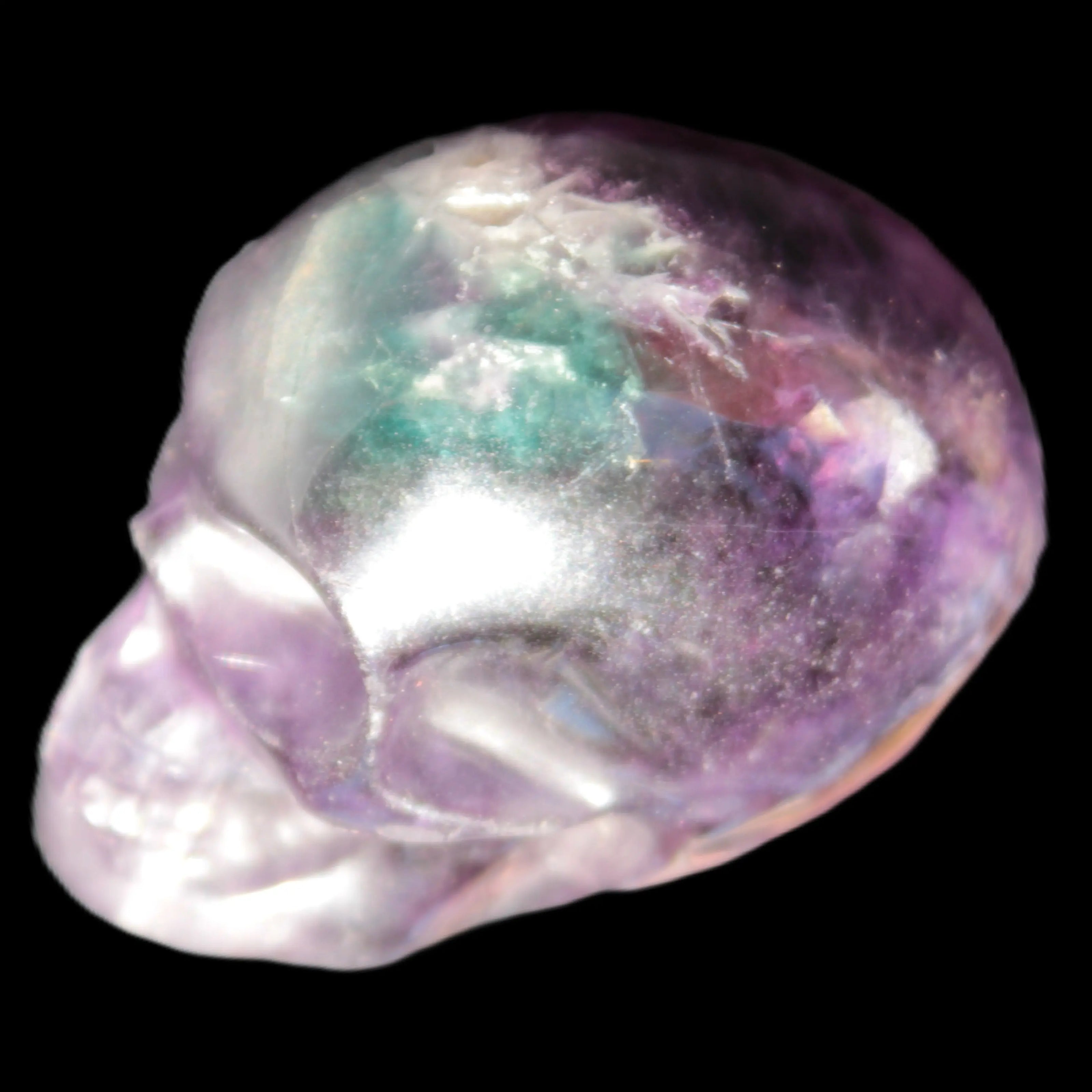 Purple with Green Fluorite skull 48*32*36mm 108g Rocks and Things Store