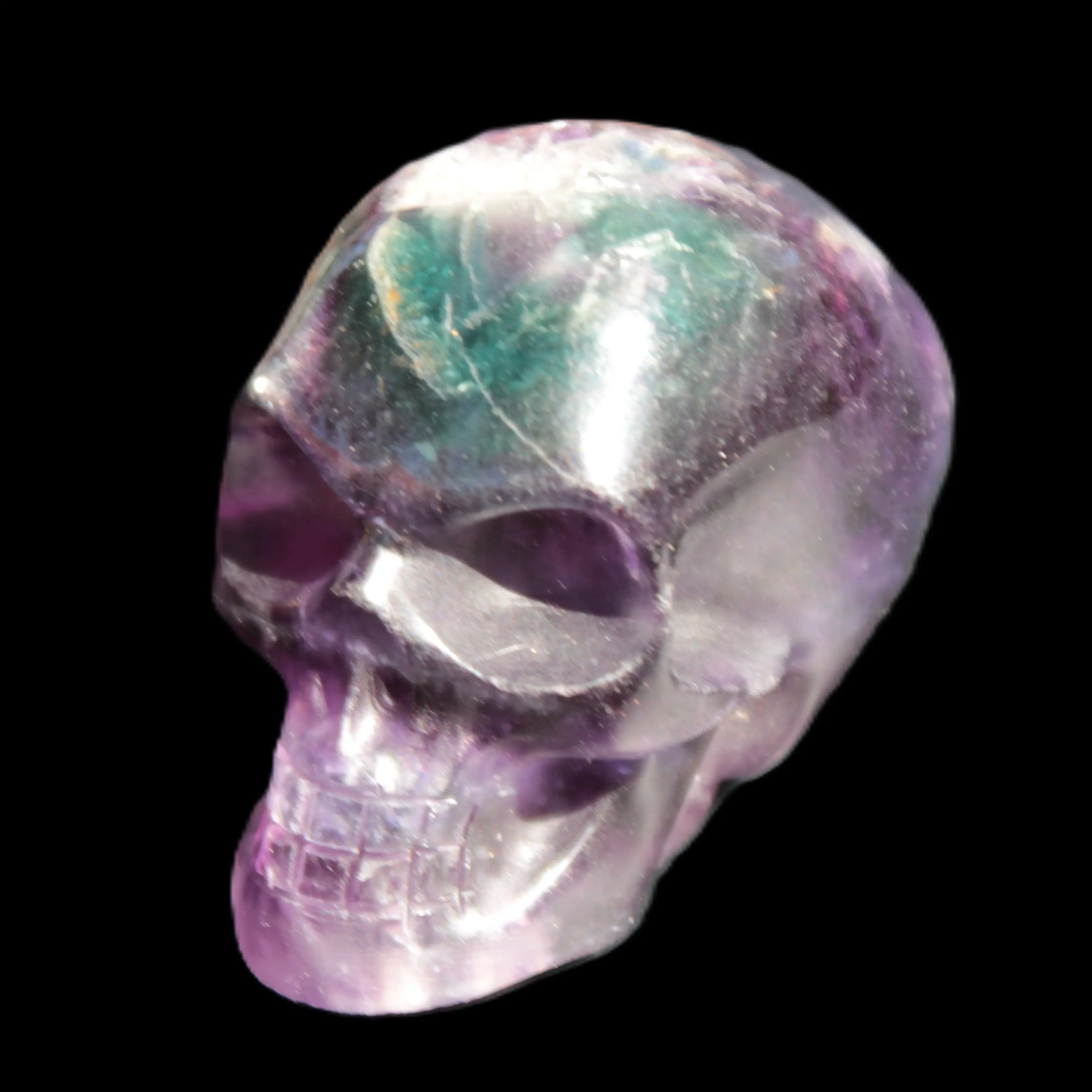 Purple with Green Fluorite skull 48*32*36mm 108g Rocks and Things Store