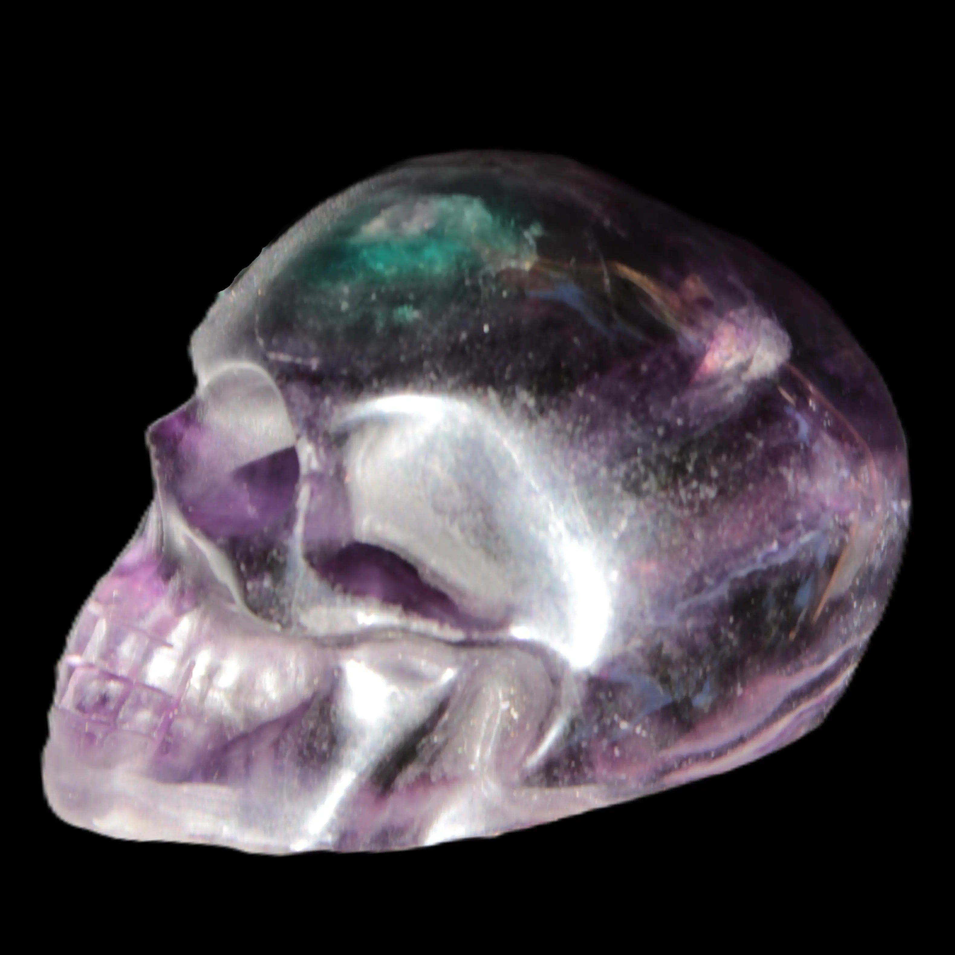 Purple with Green Fluorite skull 48*32*36mm 108g Rocks and Things Store