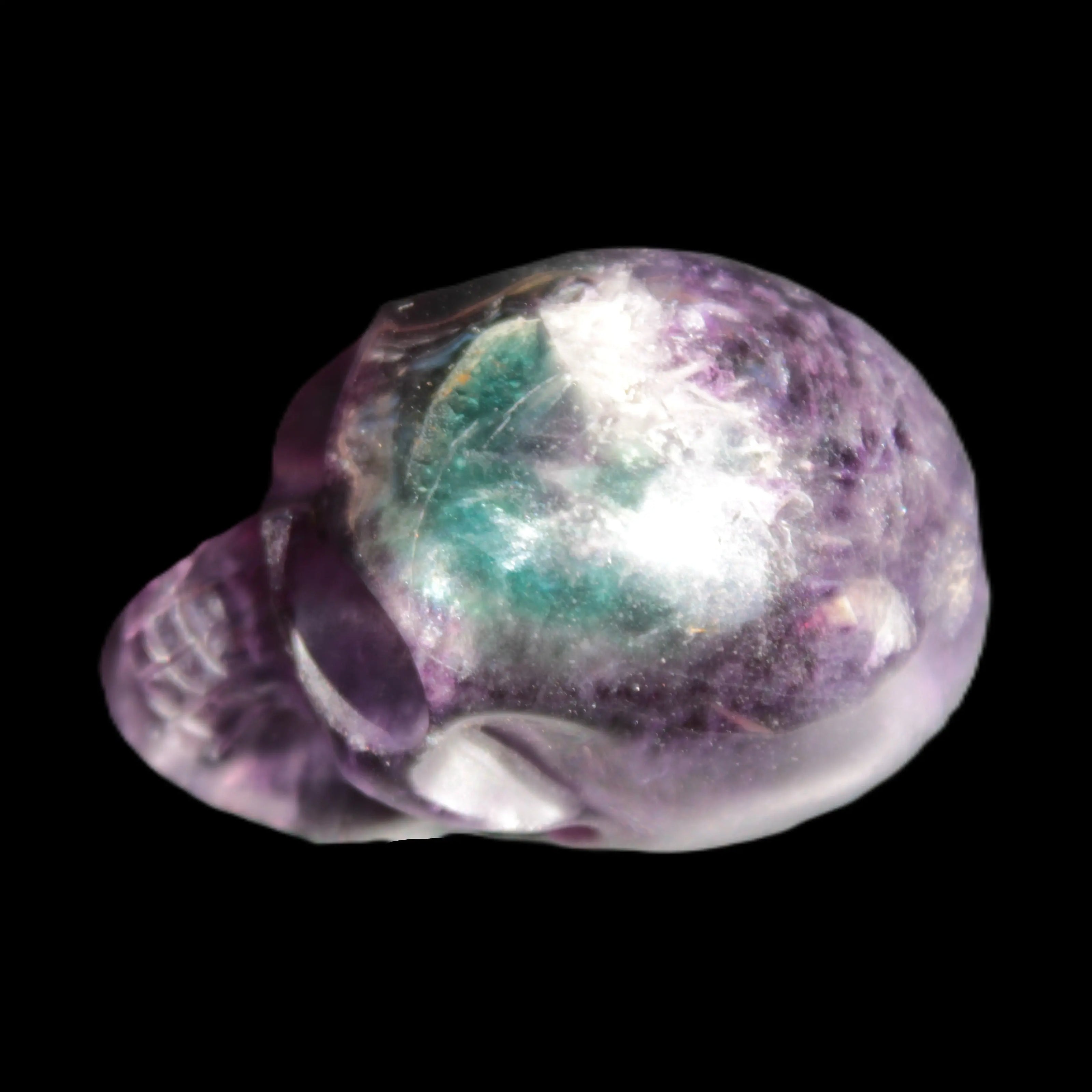 Purple with Green Fluorite skull 48*32*36mm 108g Rocks and Things Store