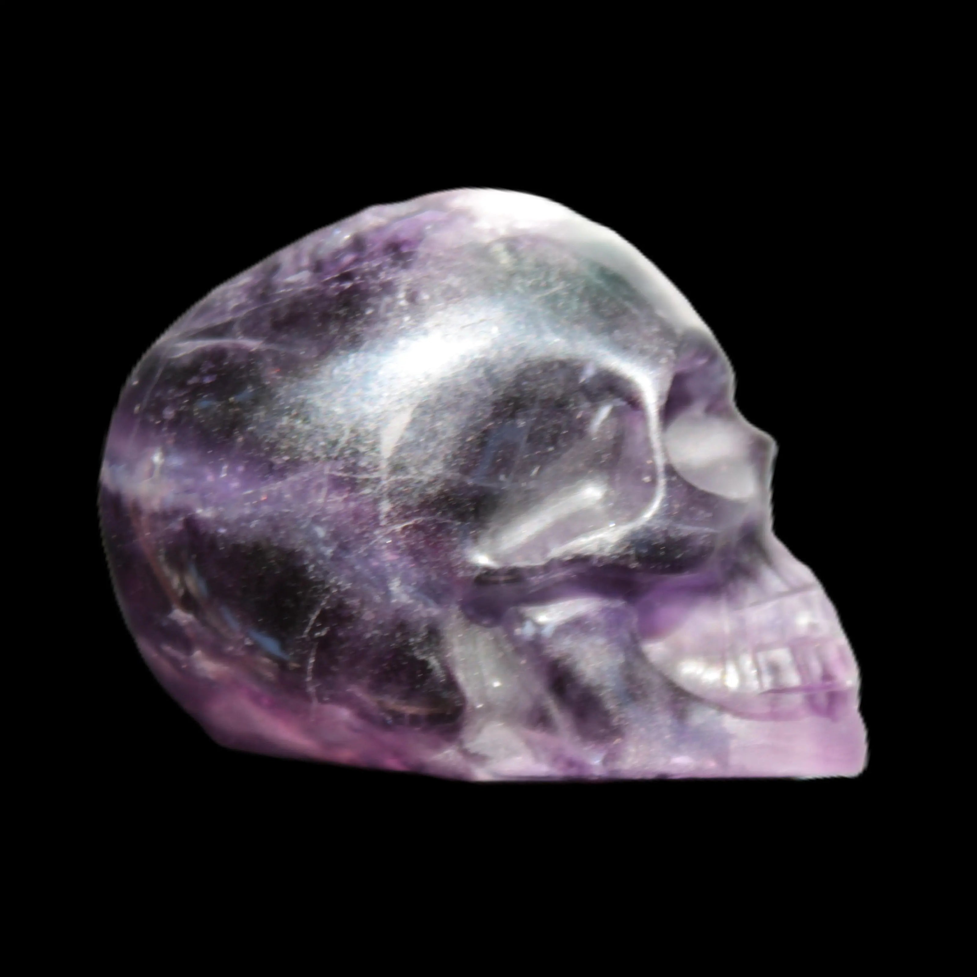 Purple with Green Fluorite skull 48*32*36mm 108g Rocks and Things Store