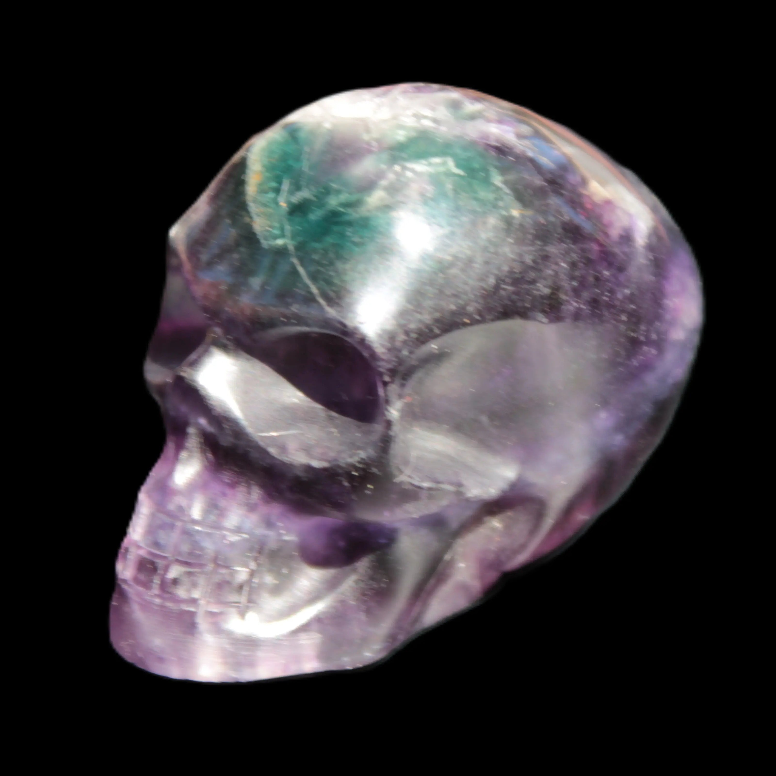 Purple with Green Fluorite skull 48*32*36mm 108g Rocks and Things Store