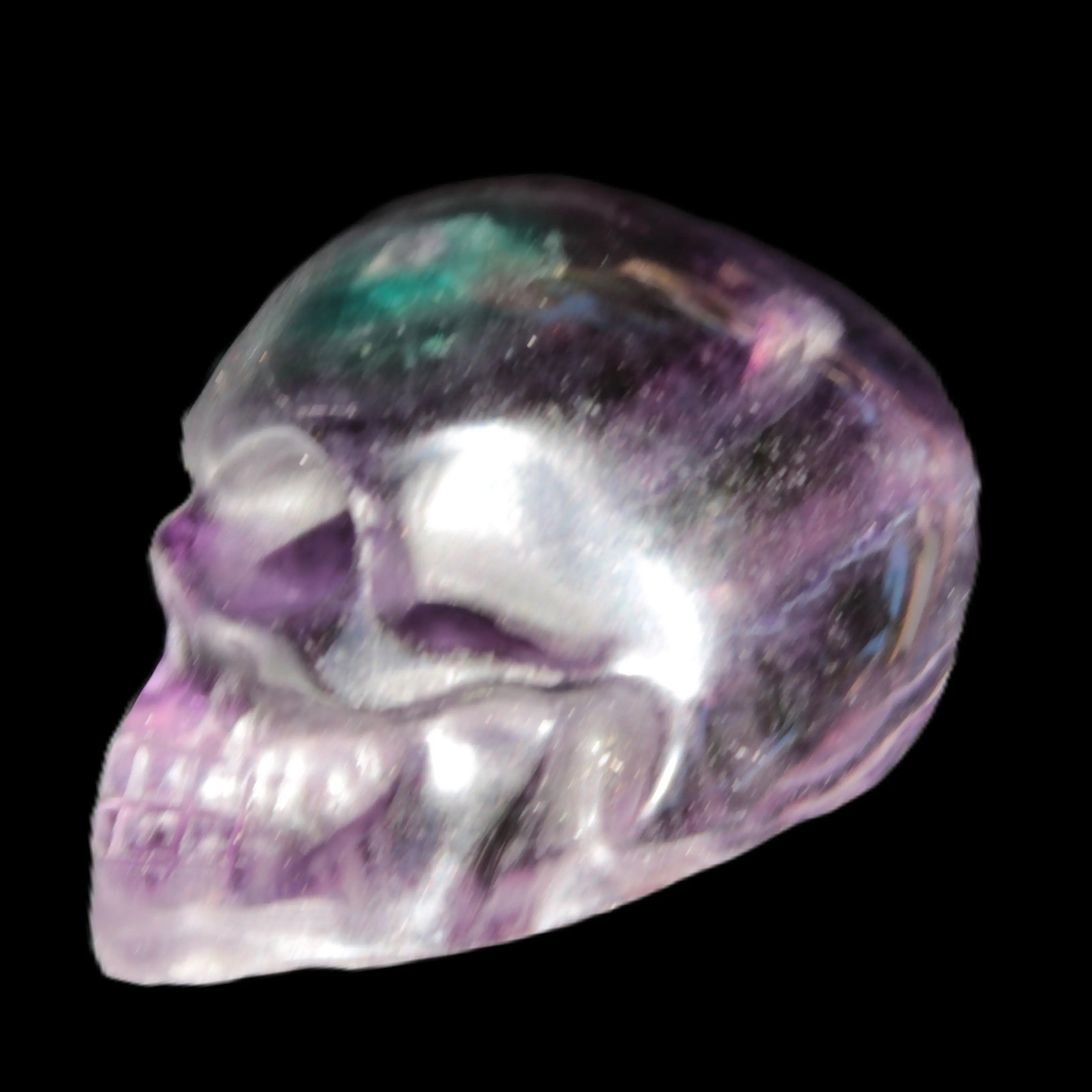 Purple with Green Fluorite skull 48*32*36mm 108g Rocks and Things Store