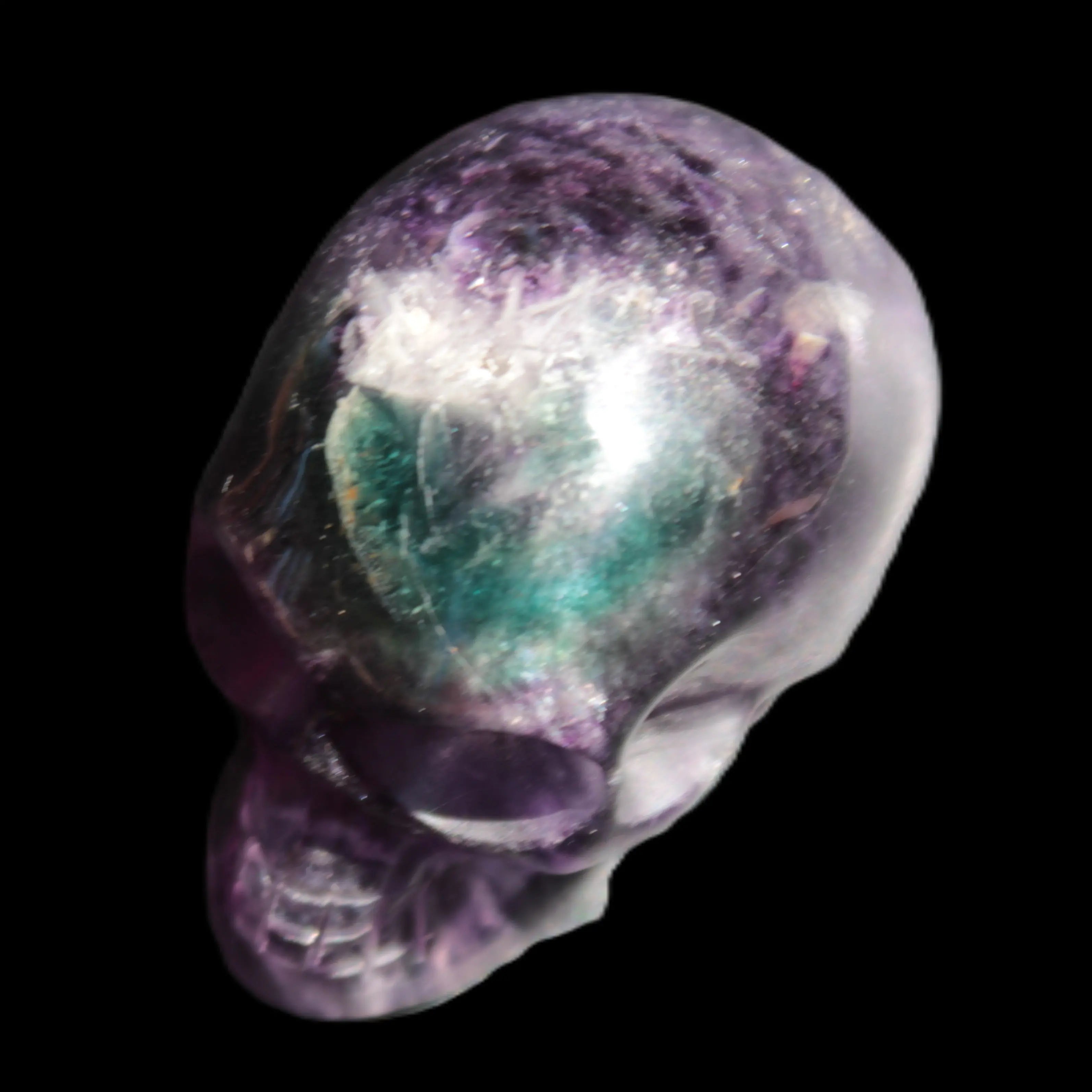 Purple with Green Fluorite skull 48*32*36mm 108g Rocks and Things Store