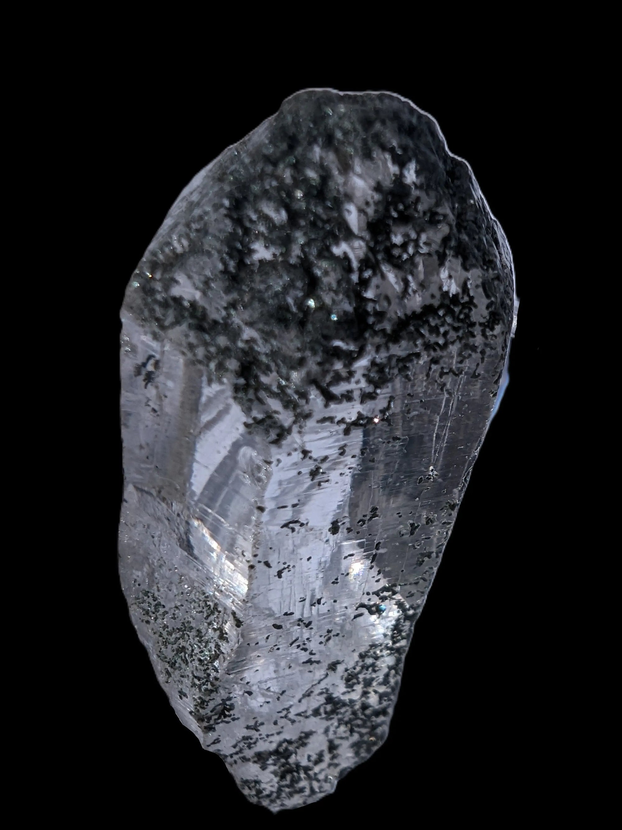 Quartz crystal etched with Chlorite from Pakistan 17.3g Rocks and Things Store