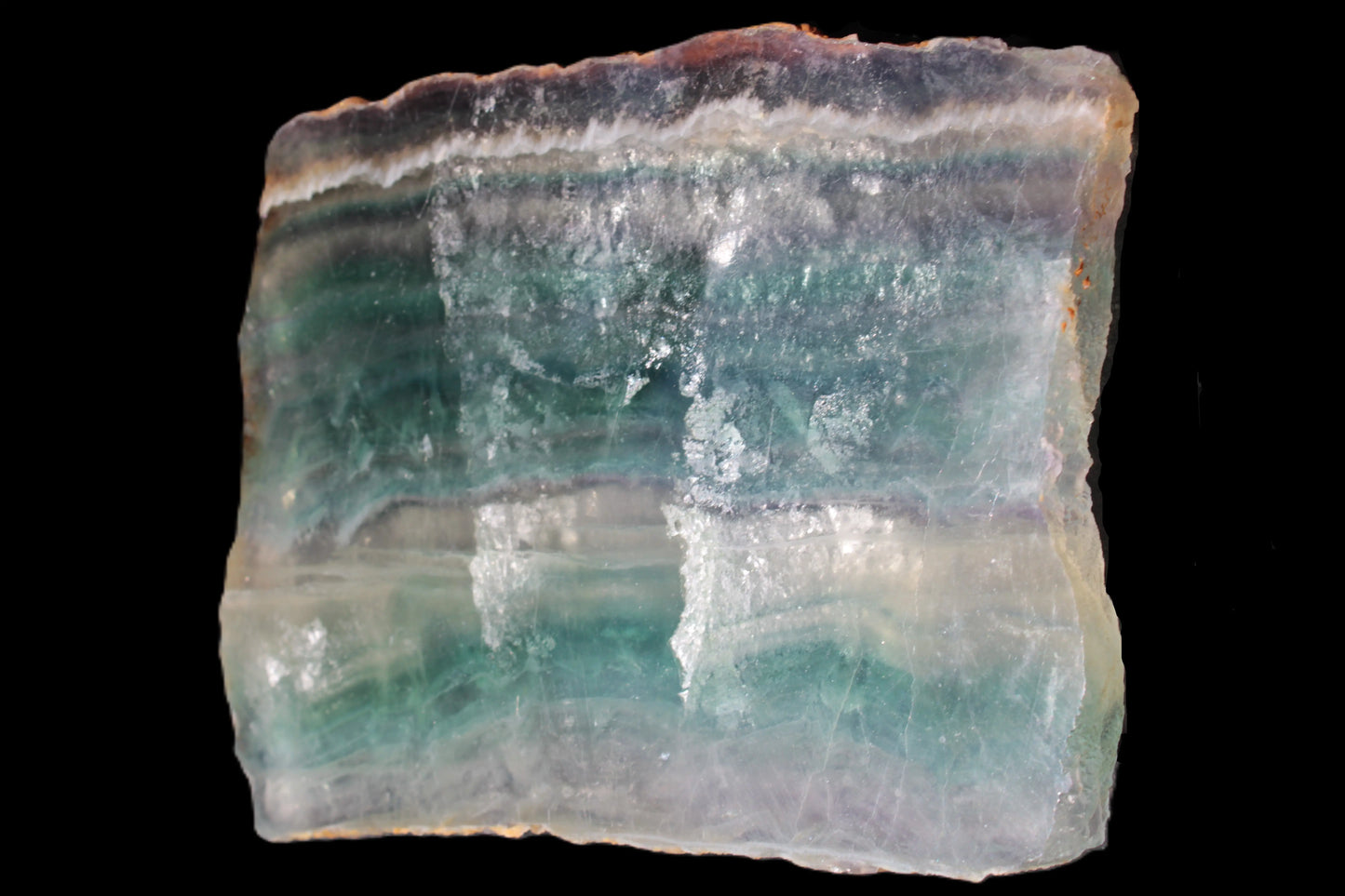 Rainbow Fluorite slice 555g Rocks and Things