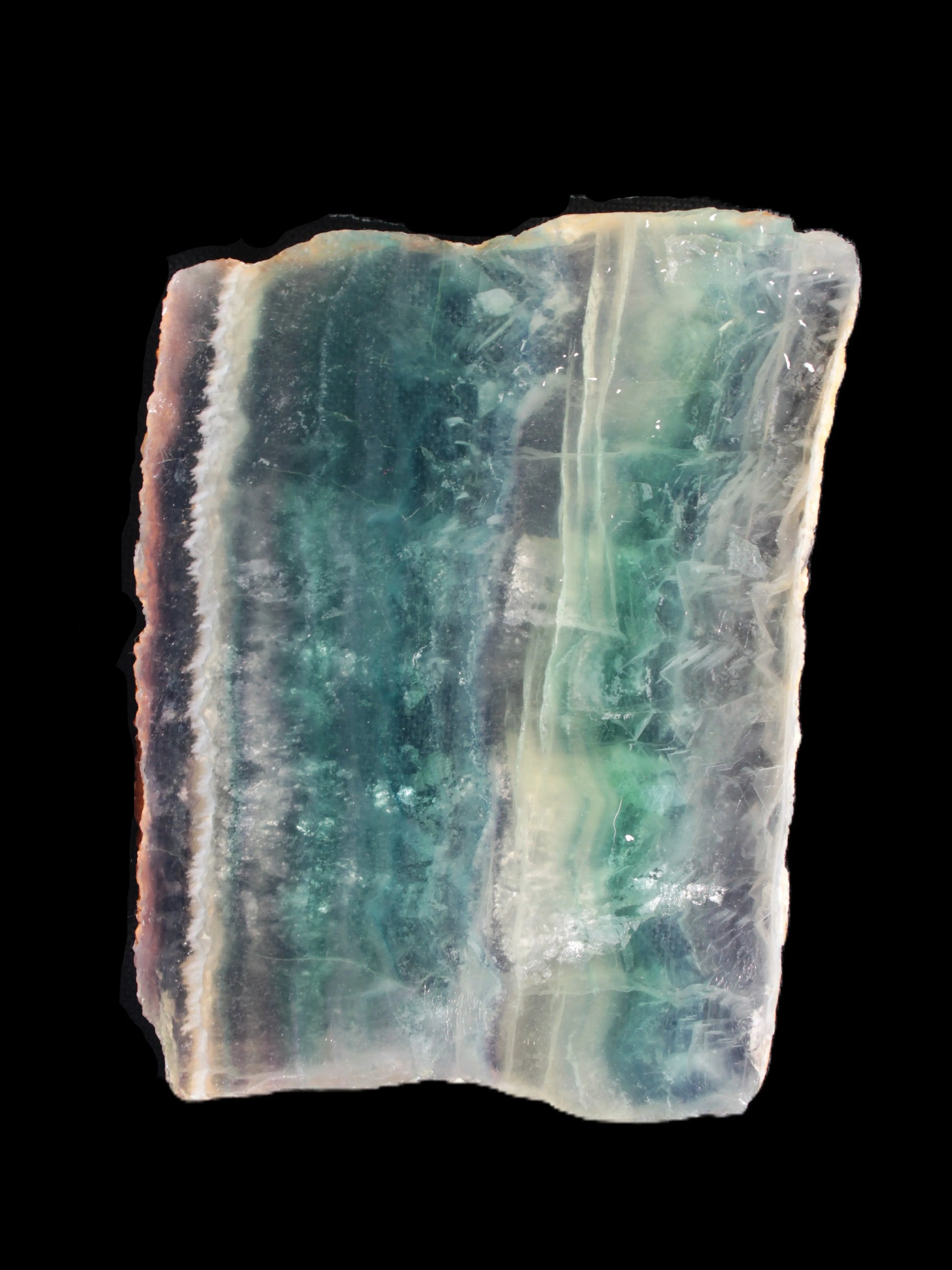 Rainbow Fluorite slice 555g Rocks and Things