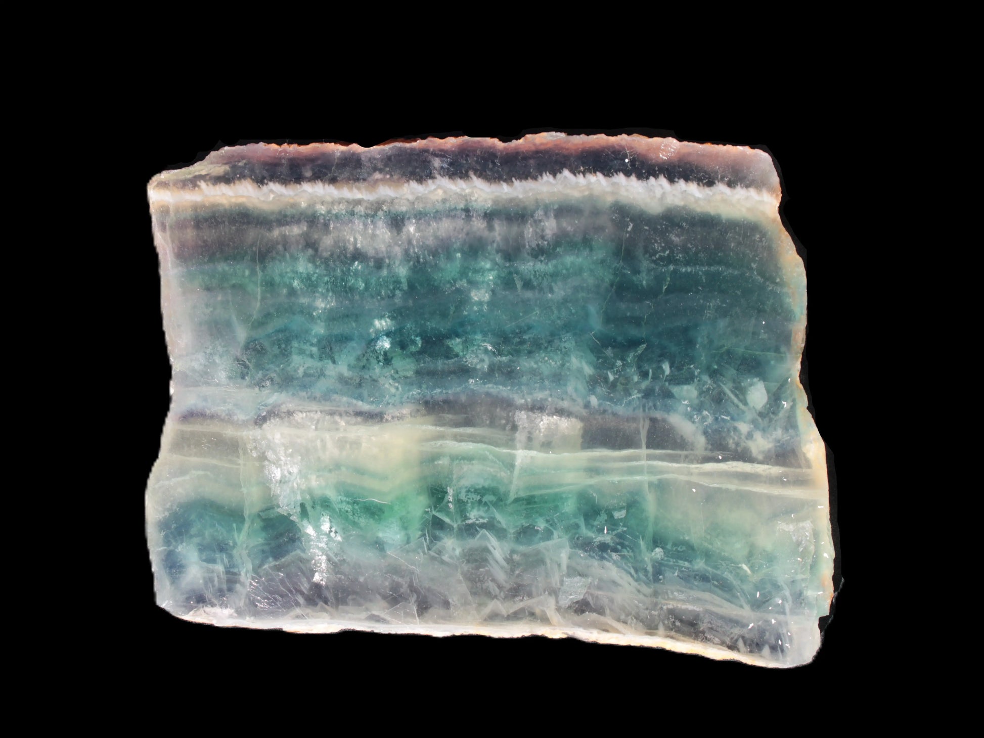 Rainbow Fluorite slice 555g Rocks and Things