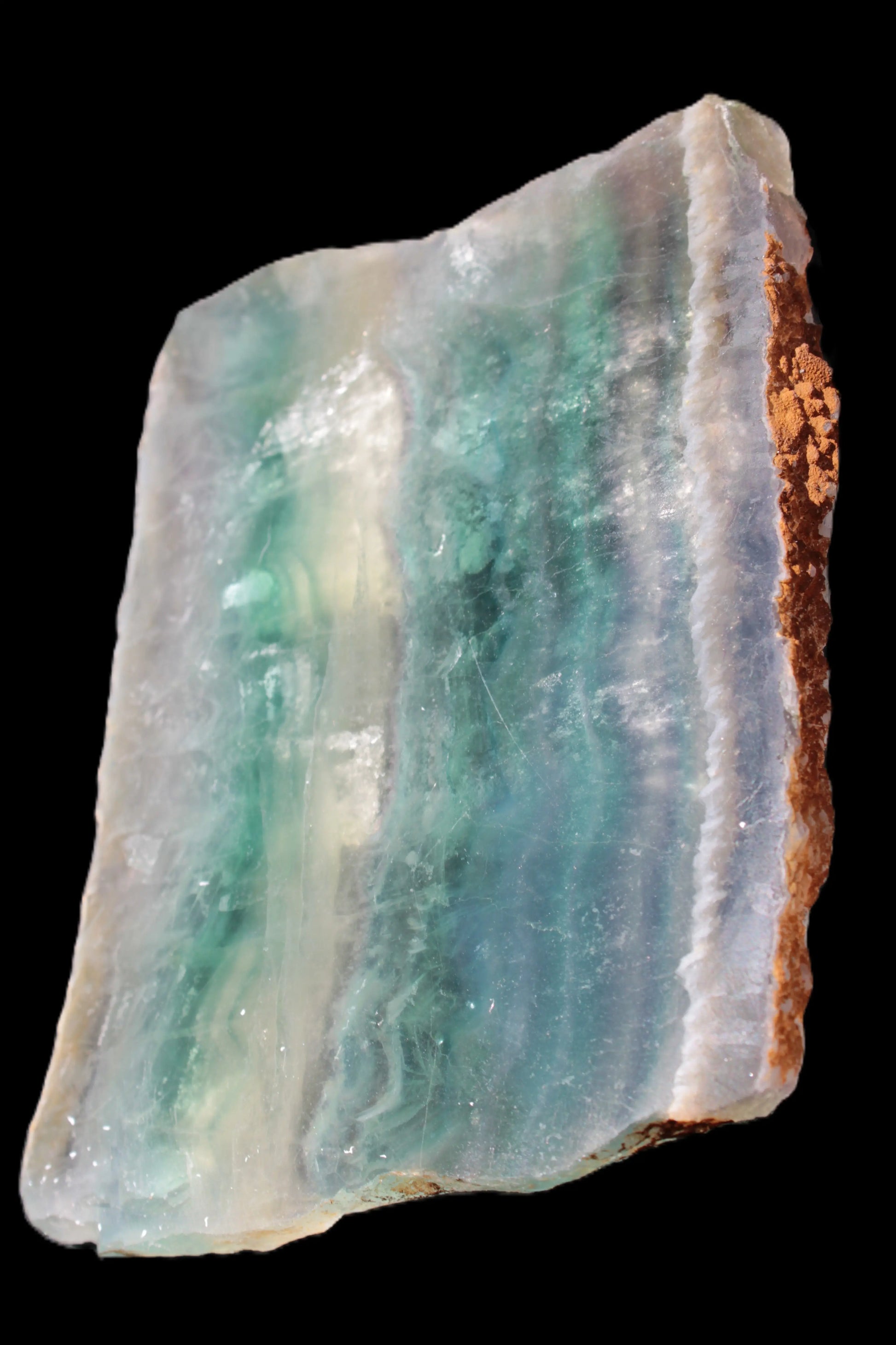 Rainbow Fluorite slice 555g Rocks and Things