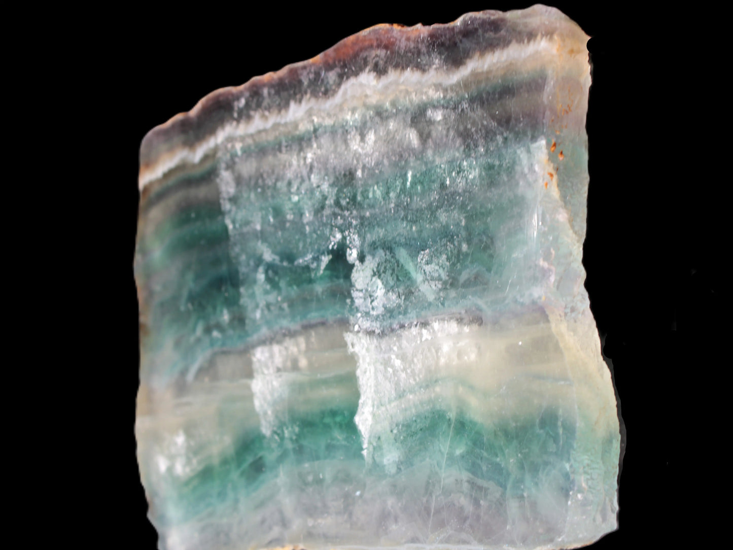 Rainbow Fluorite slice 555g Rocks and Things